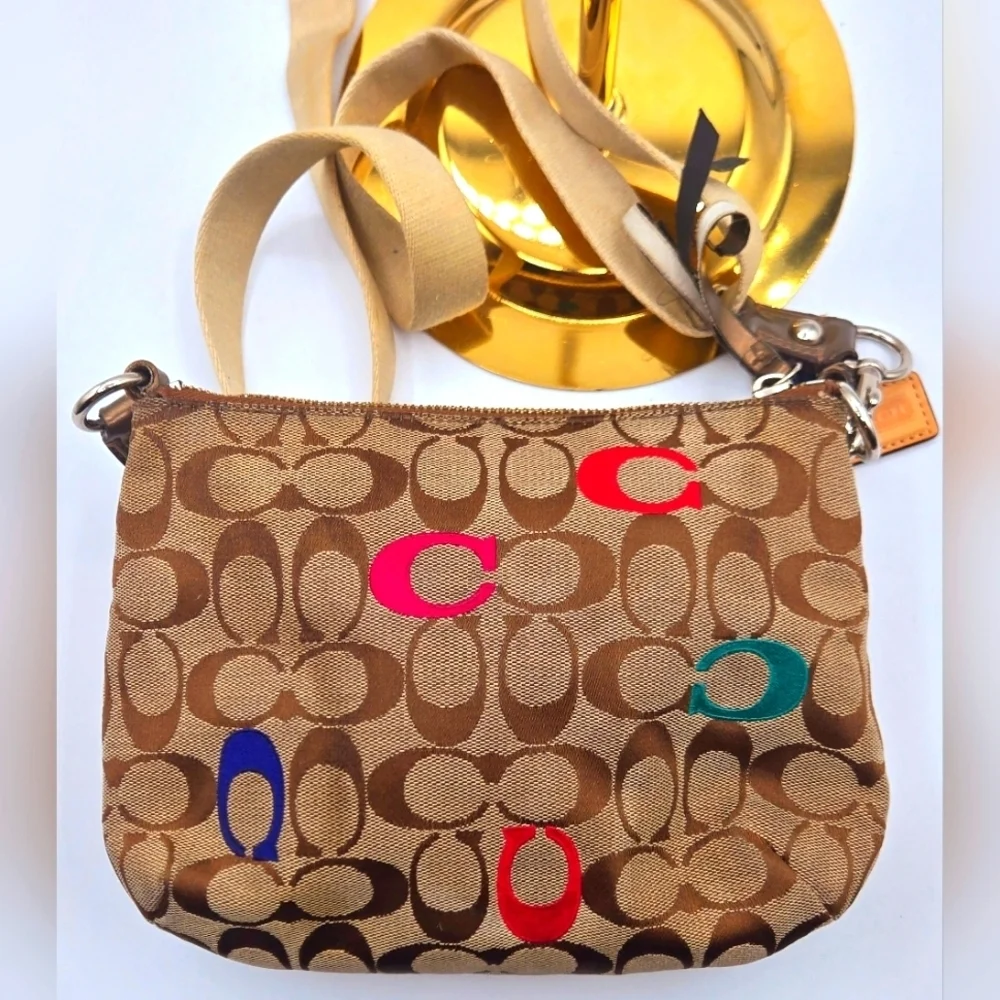 COACH Poppy Y2K Crossbody Colorful Signature C Print 2 Tags